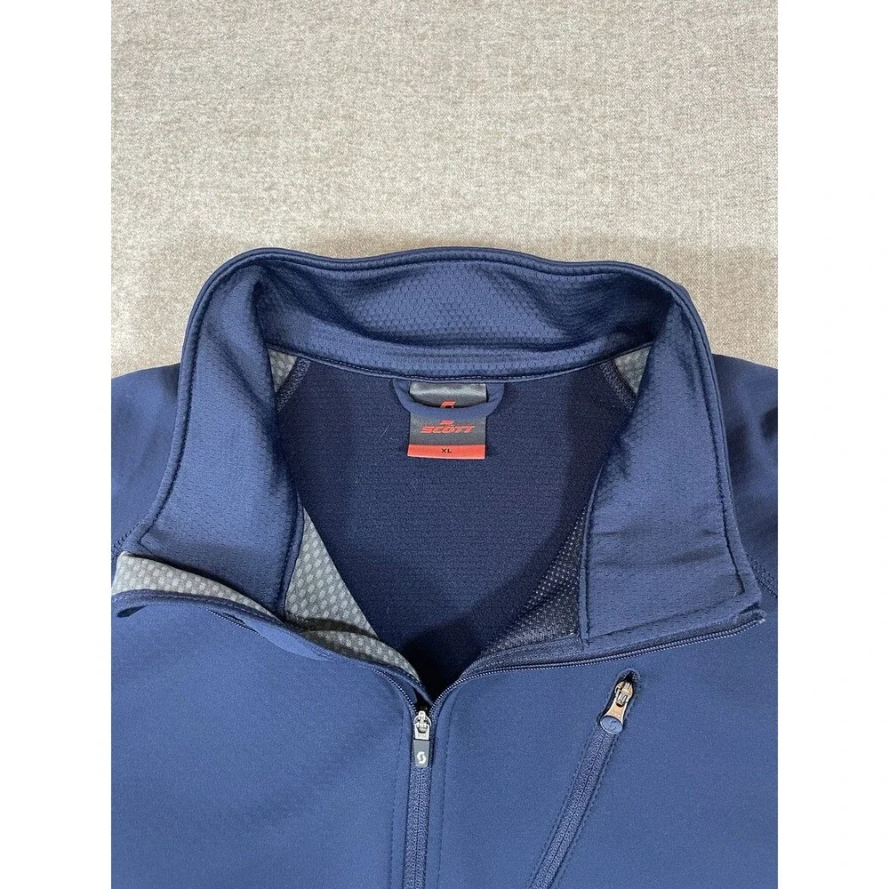 SCOTT Sports Mens Blue Tech Long Sleeve Jacket Size XL Cycling Running